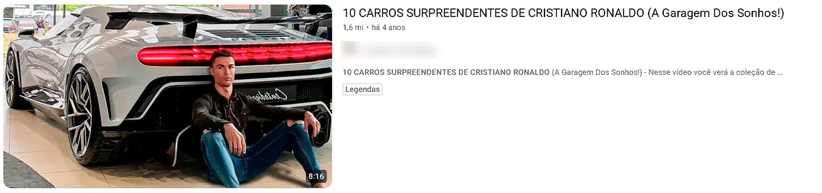 Vídeo do canal com 1,6 milhão de visualizações