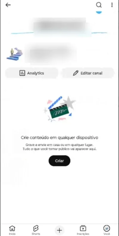 Canal do aluno recém-criado